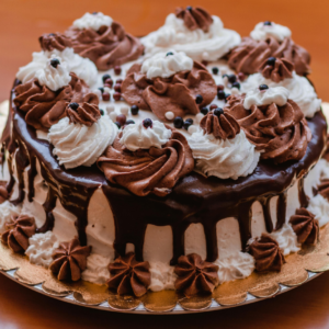 Chocolate Cake with White Icing